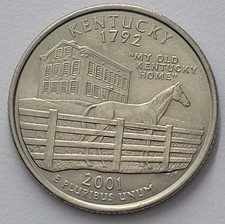 2001 D USA America Washington Kentucky State Quarter Dollar coin