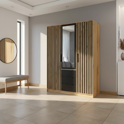 Bali lux door mirrored - 3-door,