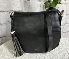 👜RADLEY “Painters Mews” Ladies Black Leather Crossbody/Shoulder Saddle Bag👜