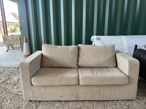 Beige fabric seater - beige, sofa