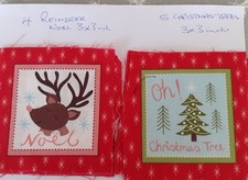  Quilting Fabric Motifs 9 Chrismas 2 Designs 3x3 Inches