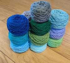Blues and Greens mix Wool Job