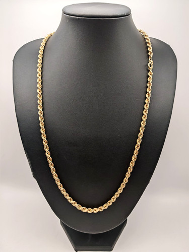 9ct yellow gold rope chain - yellow,