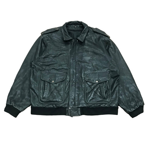Leather bomber jacket - bomber, men's
