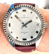 Gents 1967 SS Eternamatic Kontiki 10 17J cal 1489K Date Automatic Watch Serviced