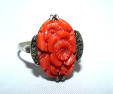 ANTIQUE ART DECO CARVED CORAL