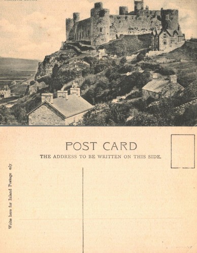 Vintage postcard harlech - vintage,