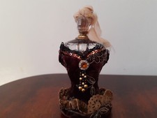 Vintage Art Deco Empty Glass Perfume Bottle With a Dress Stand Holder