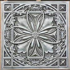 PL10 Faux tin antique silver ceiling tiles cafe store decor wall panel10tile/lot