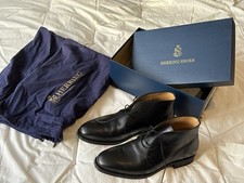 Herring Cannock rubber-soled Chukka boot in Black UK Size 9F  hand made.