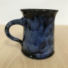 Ewenny Pottery Blue Black Glaze Mug Tankard 1/2 Pint Earthenware Made in Wales