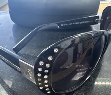 KANGOL Black Sunglasses w/Diamantes & Silver Details 9KL623-1CE & Case