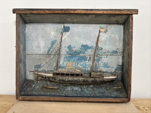 Antique french wooden ship - french,
