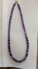 Lovely Faceted Amethyst Necklace Silver Clasp Boxed Ideal Christmas Gift