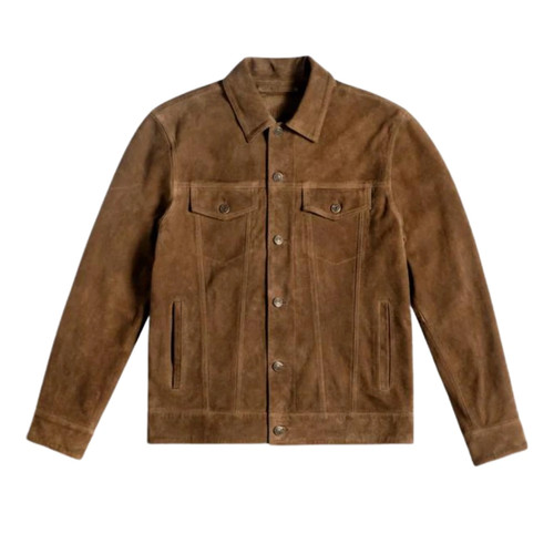 Men brown suede leather - suede,