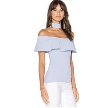 Donna Mizani x REVOLVE NWT Powder Blue Mila Top Size Small