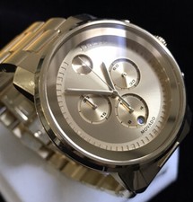 Mens Genuine Movado Bold Gold Designer Watch Swiss Chronograph 3600278
