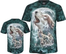 Tie dye shirt wolves - dye, howling