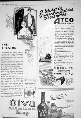 Antique print 1925 atco - antique,