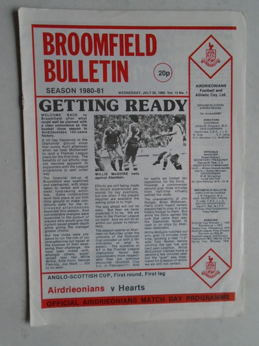 Airdrie hearts 1980 anglo - 1980/81,
