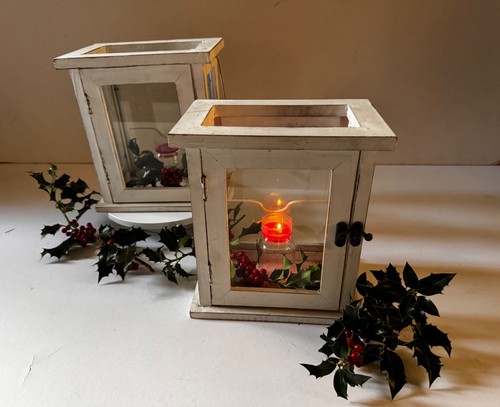 Wooden candle lanterns - lanterns, villa