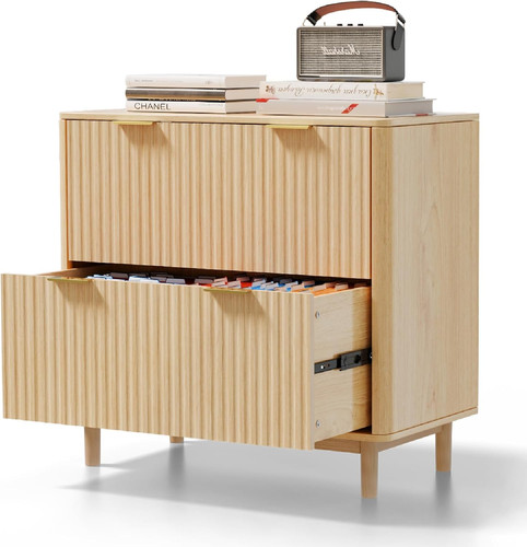Fluted file cabinet - fluted, cabinet,