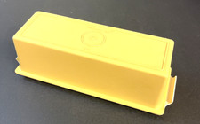 Vtg Tupperware Butter Dish Harvest Gold Top 637-8 Almond Base 636-8 Single Stick