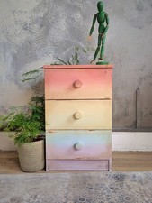 Hand Painted Rainbow Ombre Chest of Drawers – Bespoke Boho Bedside
