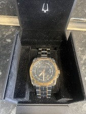 BULOVA PRECISIONIST ICON DIAMOND 98D149 WATCH MENS GOLD STAINLESS STEEL GENUINE