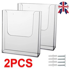 2pcs  Acrylic A4 Document Holder Office File Organiser Wall Mounted Rack Paper