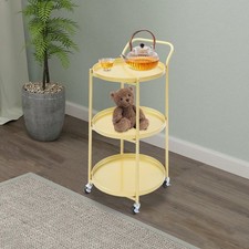 Gold 3-Tier Rolling Bar Cart