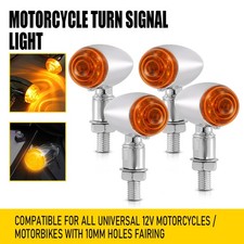 4PCS Chrome Amber Motorcycle