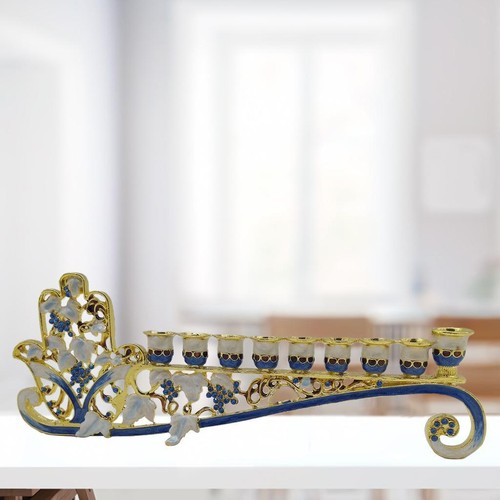 Hand painted menorah - hand,