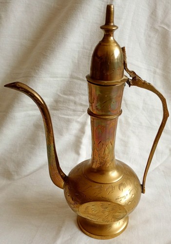 Vintage brass coffee pot - coffee,