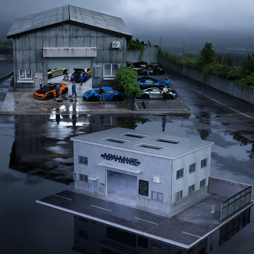 Diorama scale car garage - diorama,