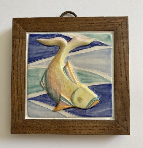 Vintage fish ceramic tile - ceramic,