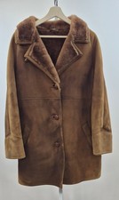 Sheepskin Coat Brown Richard Draper Glastonbury Button Closure Size 54 XL