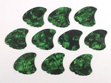 SHARK FIN PLECTRUMS PICKS 10 Green Pearl in 3 Gauges Celluloid Sharkfin.