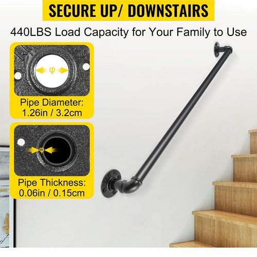 Handrail steel pipe stair - 1m,