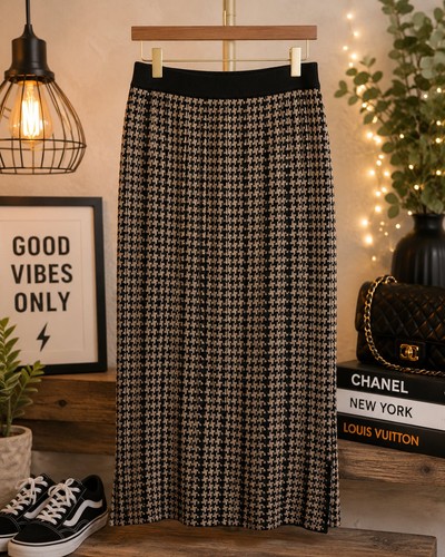 Milano houndstooth knit - knit, midi