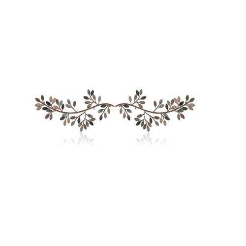 Metal branch leaf wall art - metal, set