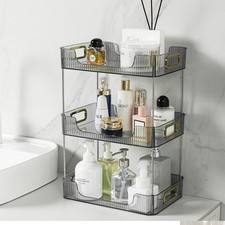 3 Tiers Cosmetic Storage Box Clear Rack Makeup Organizer Perfume Display Stand-