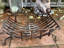 Vintage  Ornate Wrought Iron Fire Grate Basket Antique Style, Open Log Coal Fire