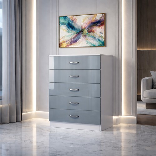 High gloss grey white 5 - high,