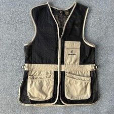Browning Vest Mens XL Tan Black Mesh Shooting Hunting Clay Skeet Pockets