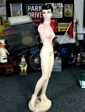 Antique Advertising - Large Art Deco 1930s Plaster Shop Display Female Mannequin