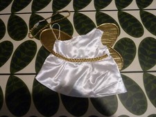 Cute Build a Bear White Angel Fairy Dress with Wings & Headband