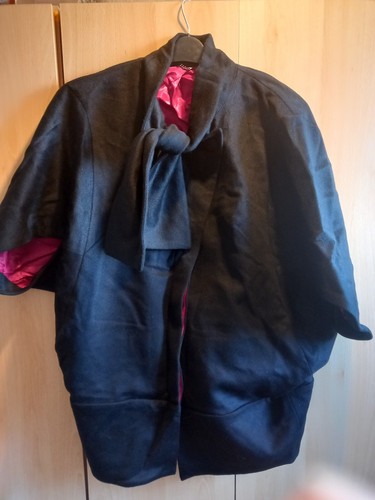 Womens black cape style jacket - black,