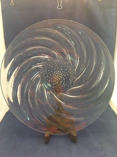 Lalique poissons crystal plate - poissons,