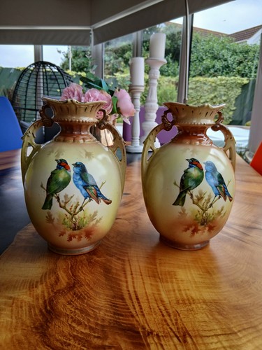 Pair vintage porcelain - a, of